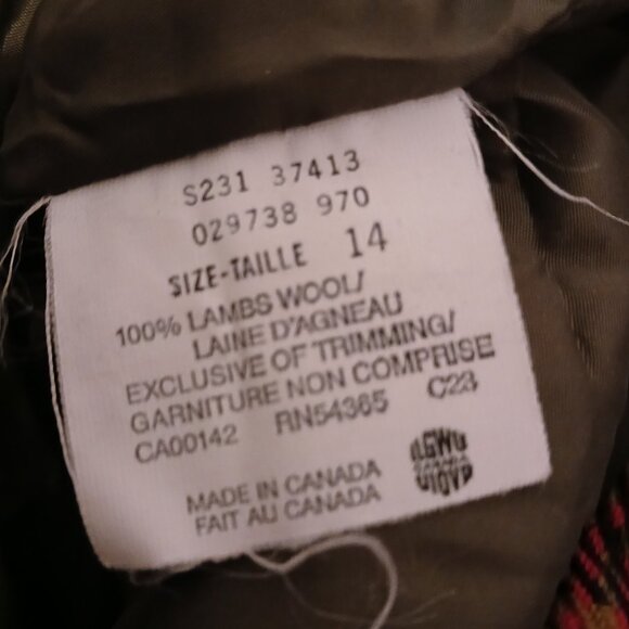 Bianca Nygard Wool Plaid Vintage Blazer Jacket Shoulder Pads Made in Canada - Picture 6 of 9